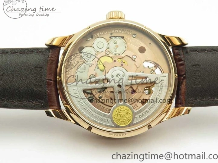 MIROTIME 0217 Portuguese Tourbillon IW5046 RG ZF Best Edition White Dial on Brown Leather Strap UrbanStyle 7144